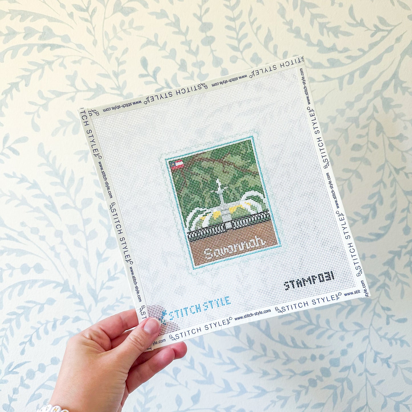 Savannah 18 Mesh Travel Stamp Needlepoint Canvas