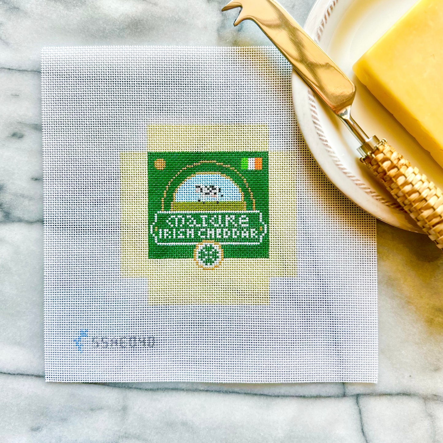3D Wedge of Irish Cheddar Cheese Needlepoint Canvas