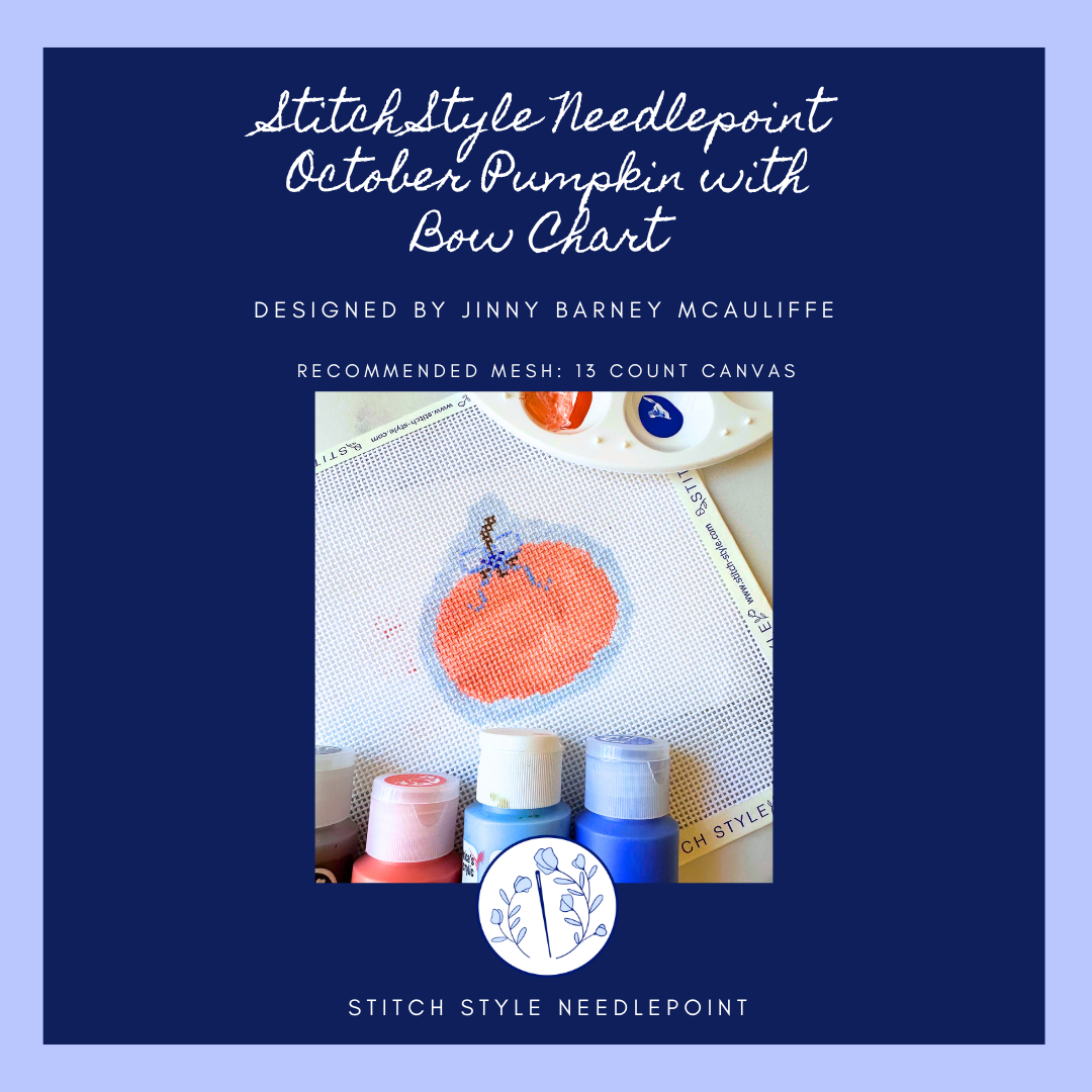 Pumpkin with Bow Needlepoint Chart