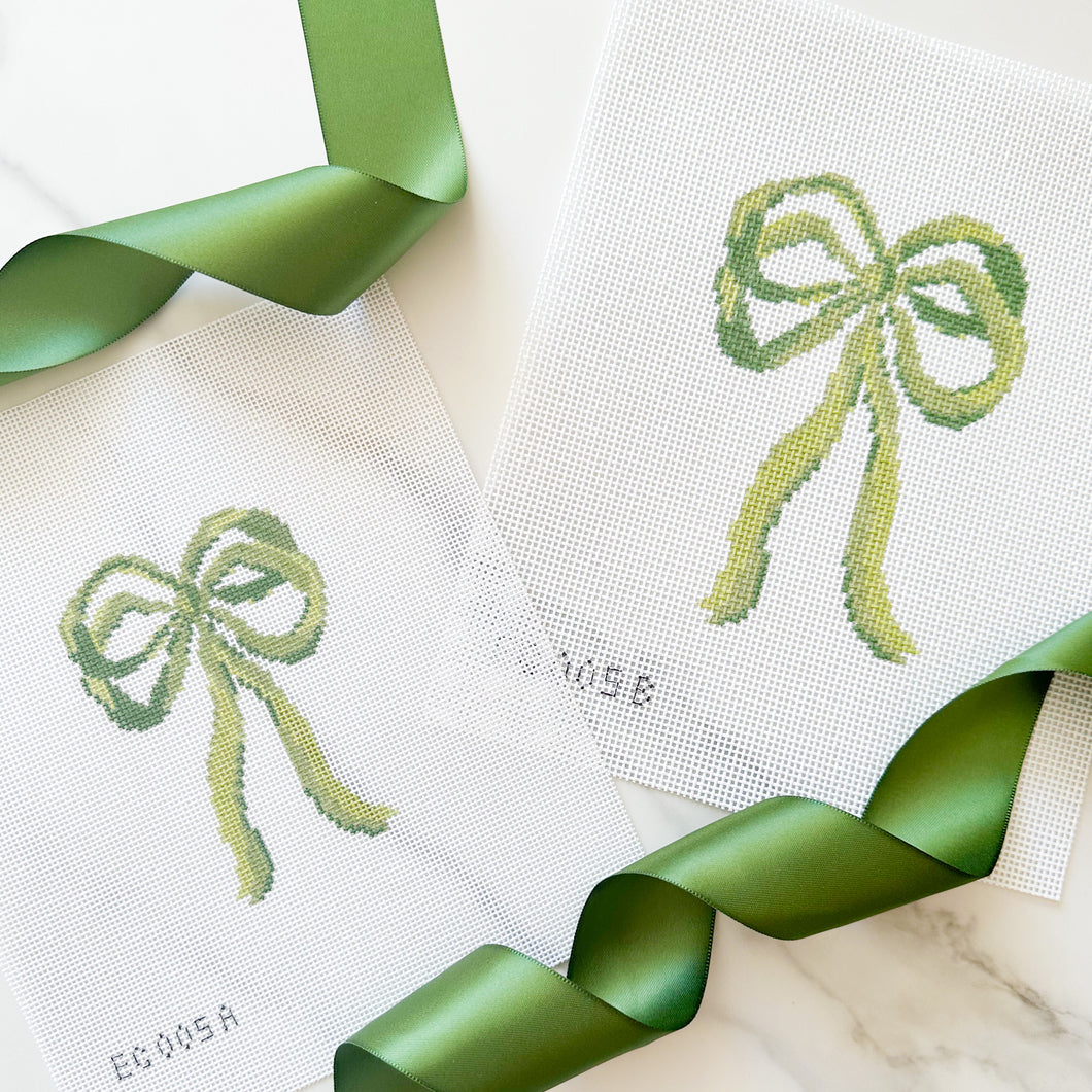 Eleven Gables: Green Bow Needlepoint Canvases