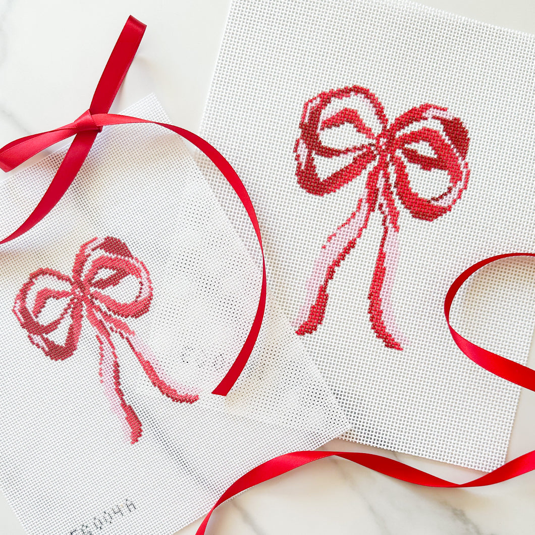 Eleven Gables: Red Bow Needlepoint Canvases