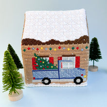 Load image into Gallery viewer, 3D Christmas Home with Blue Truck Needlepoint Canvas
