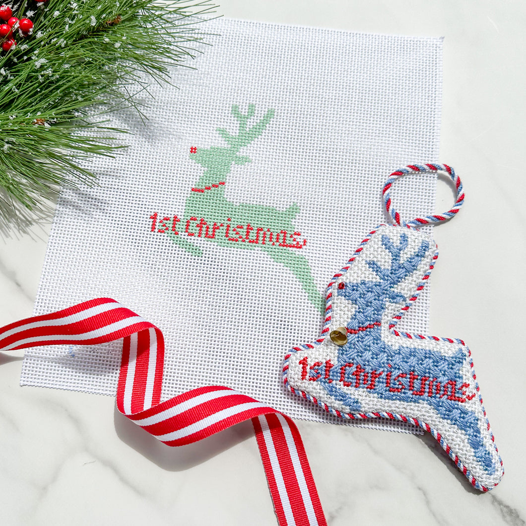 First Christmas Reindeer Needlepoint Canvases
