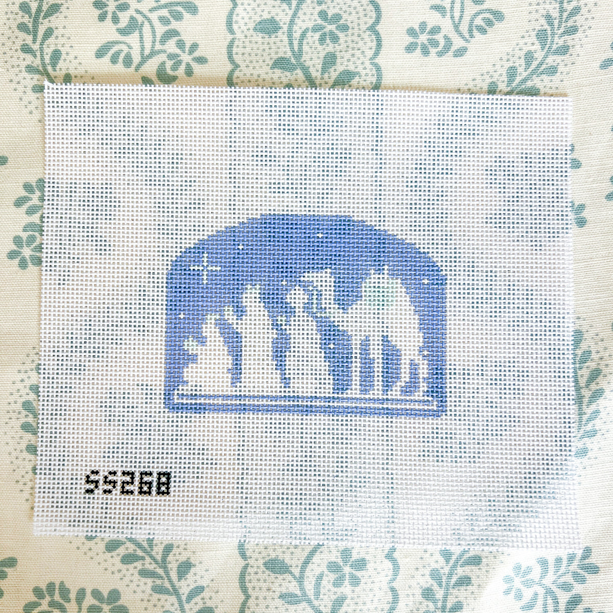 Blue and White Nativity Needlepoint Canvas – Stitch Style Needlepoint