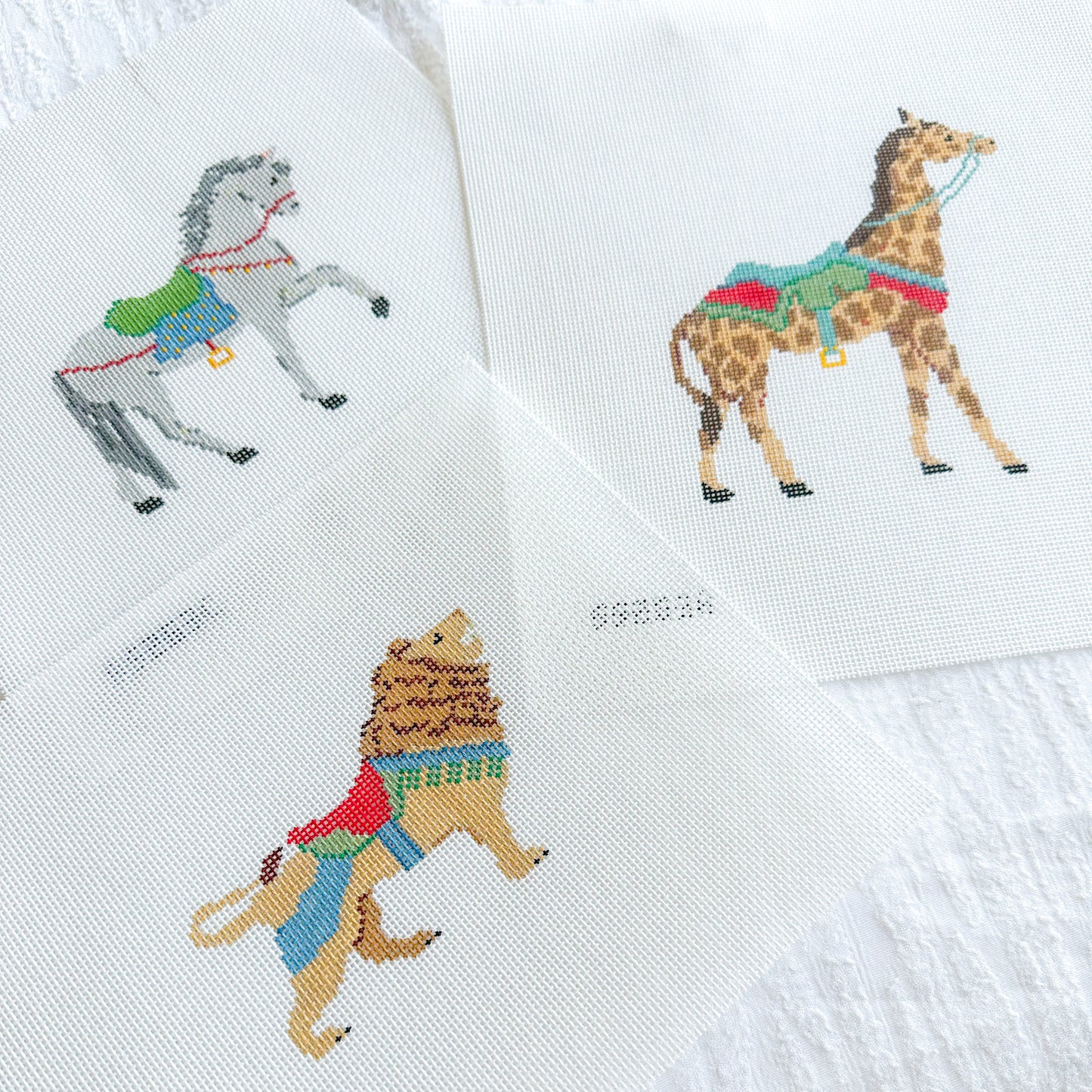 Carousel Animals 18 mesh Needlepoint Canvas