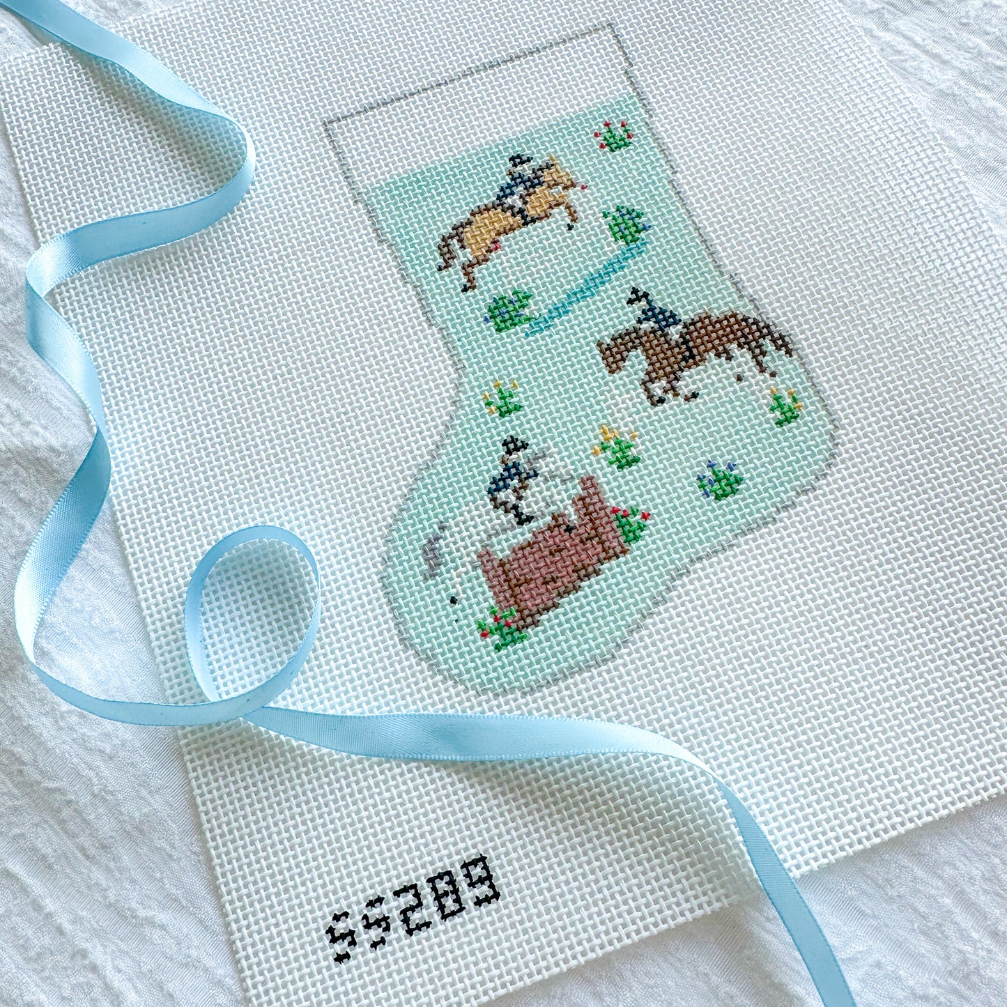 Equestrian Mini Stocking 13 Mesh Needlepoint Canvas