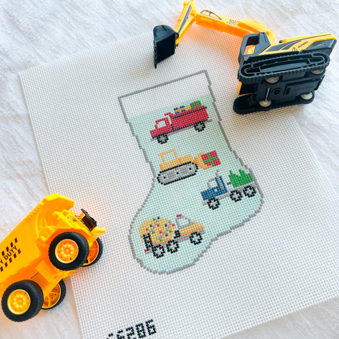 Christmas Construction 13 Mesh Mini Stocking