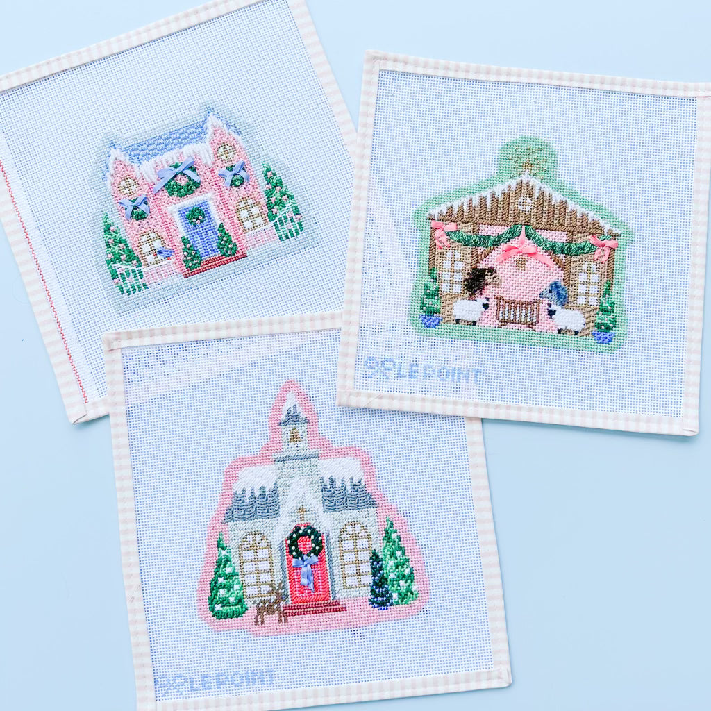 Set of Three Stitch Guides for Le Point Studio Canvases – 2021 Christmas Village Series