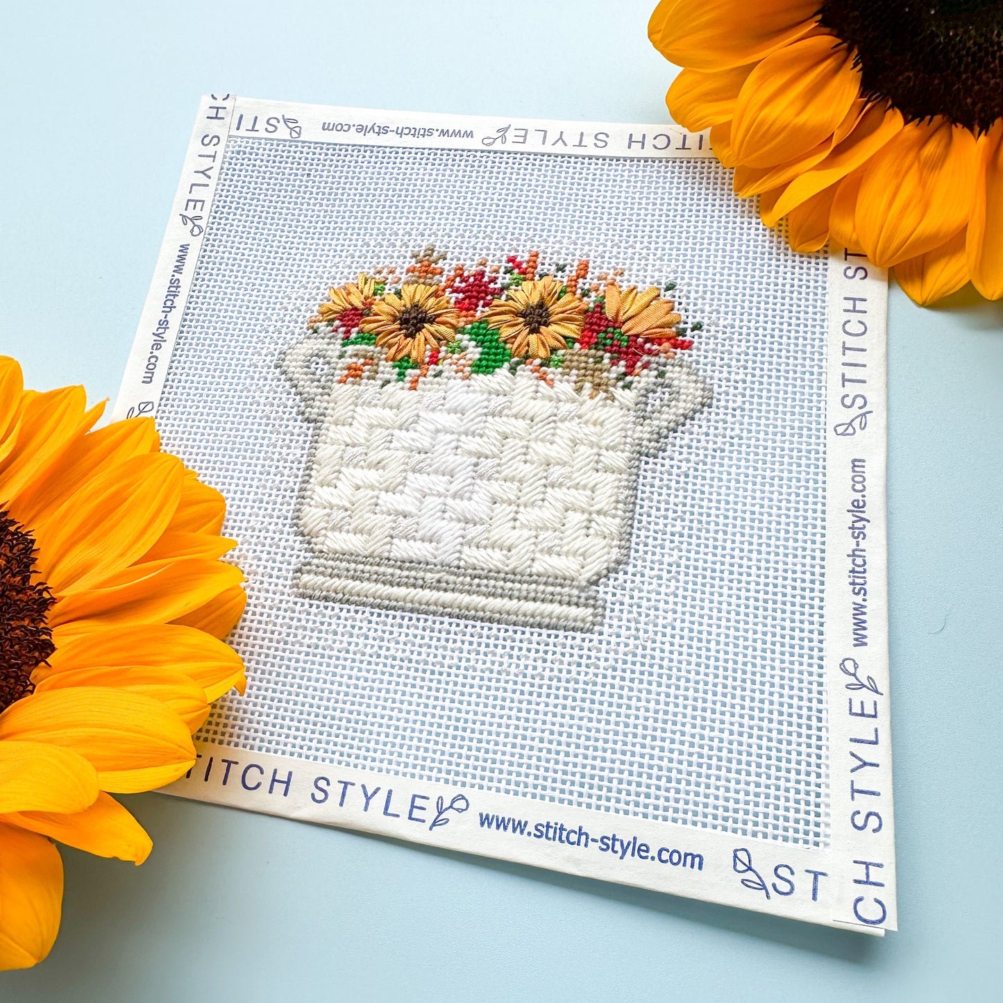 Autumn Floral Arrangement Needlepoint Canvas