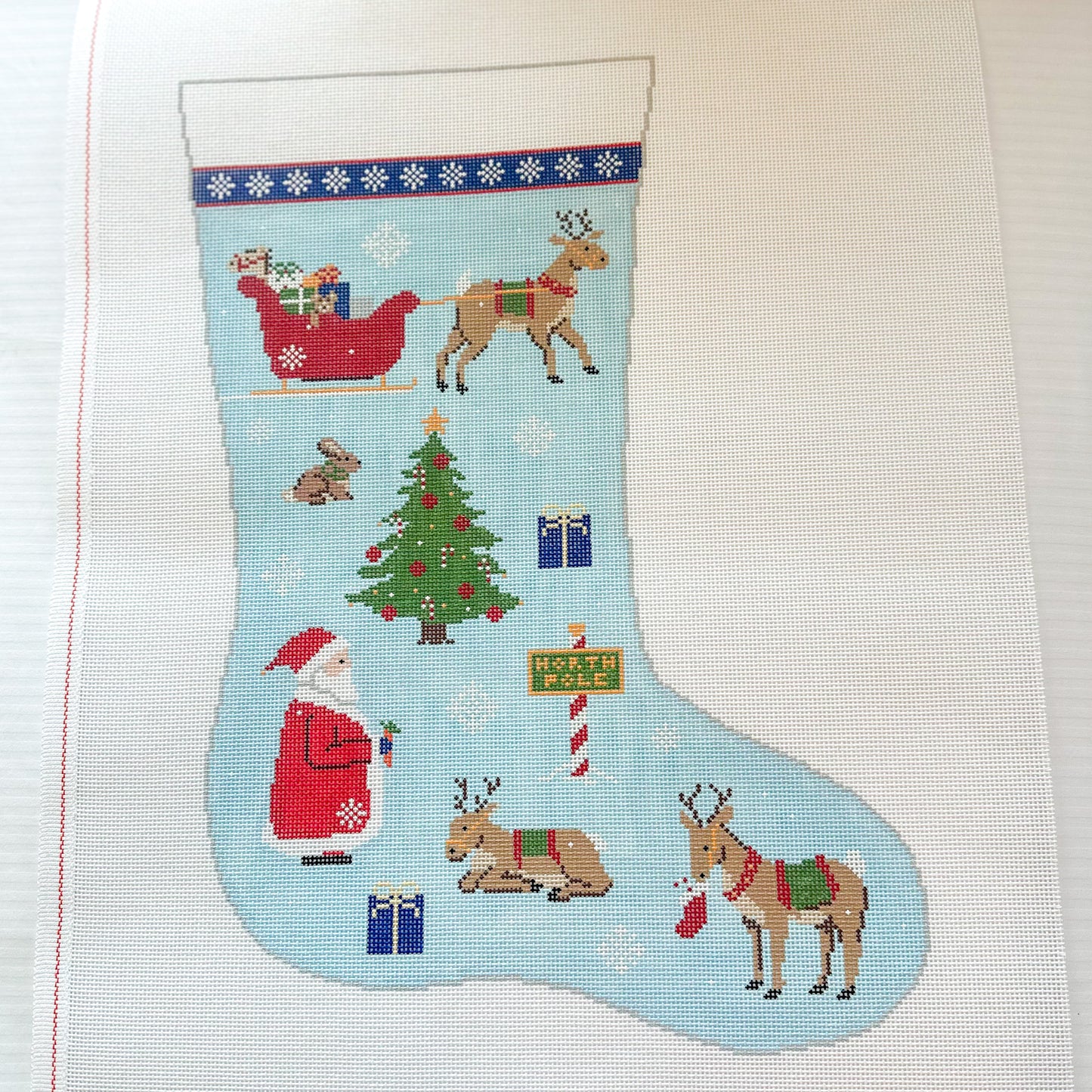 Reindeer Games Needlepoint Stocking