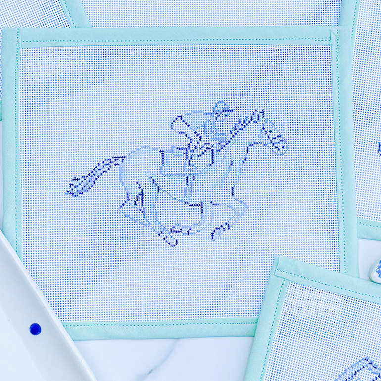 Kentucky Derby: Jockey on Horseback Needlepoint Canvas