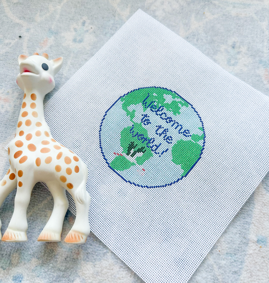 Welcome to the World Needlepoint Canvas