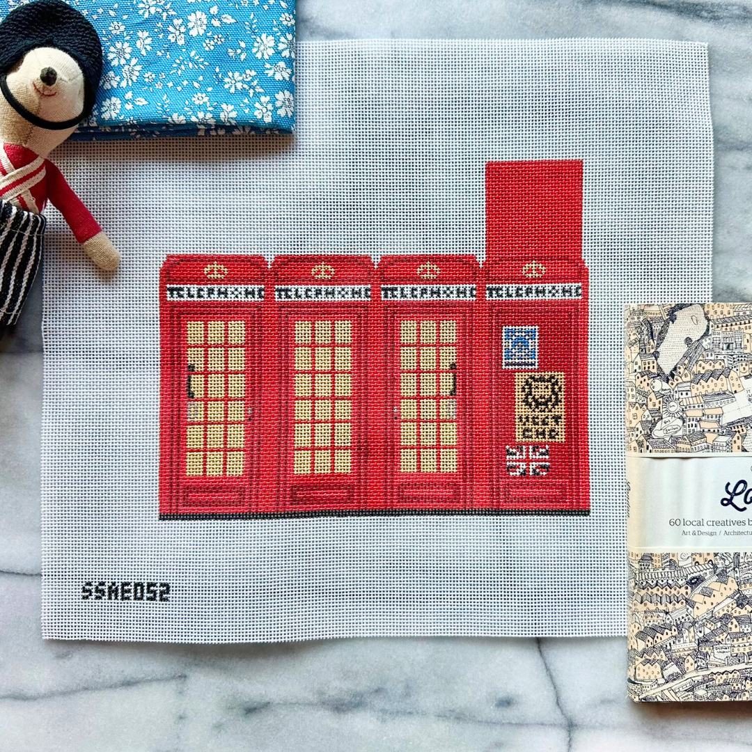3D Phone Booth 18 mesh Needlepoint Canvas