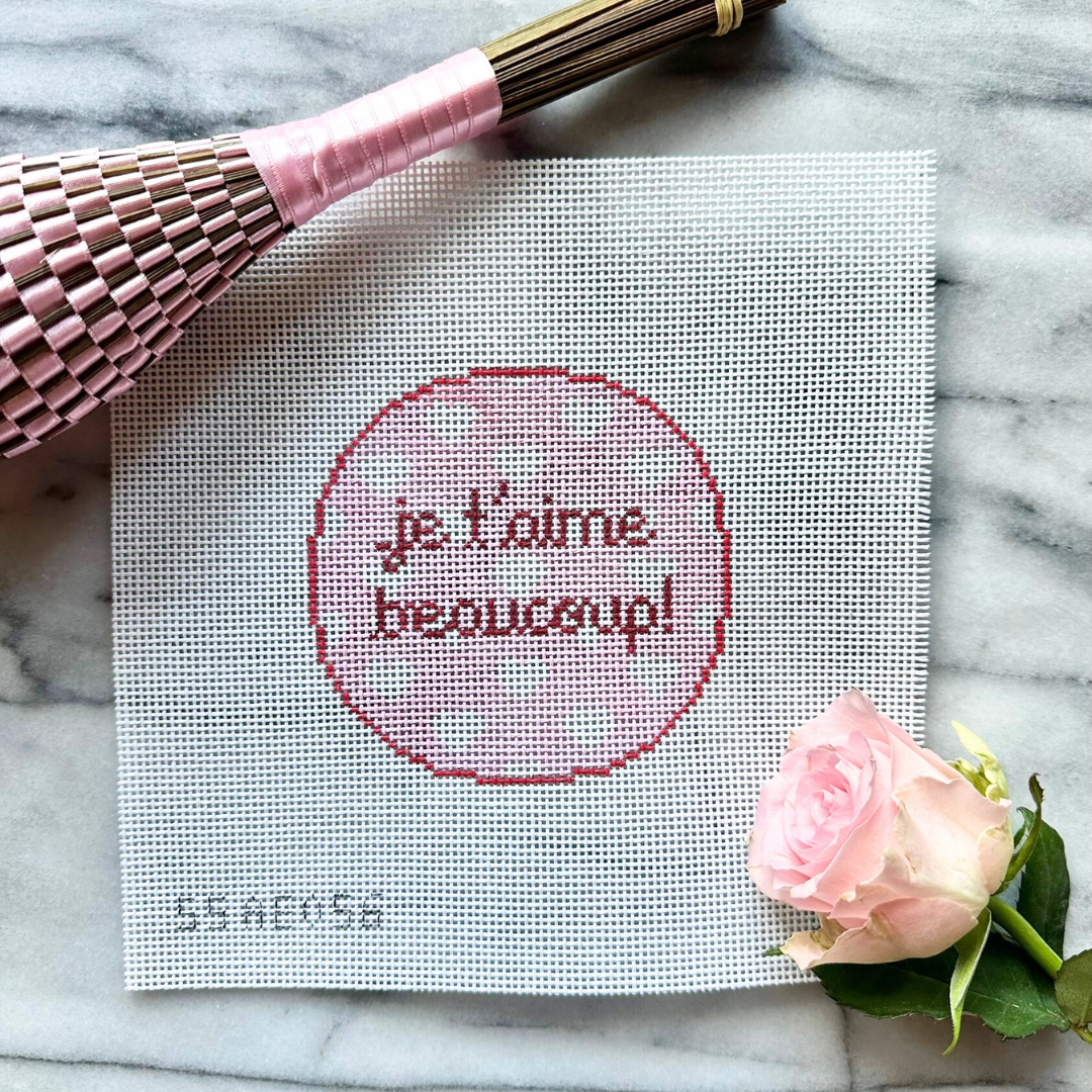 Je t'aime Beaucoup Needlepoint Canvas