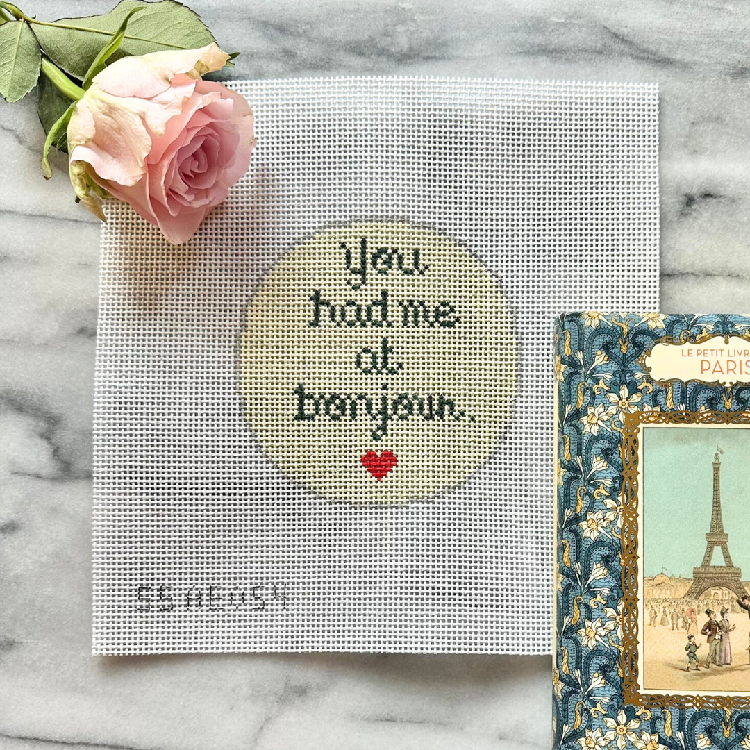 You had me at Bonjour Needlepoint Canvas