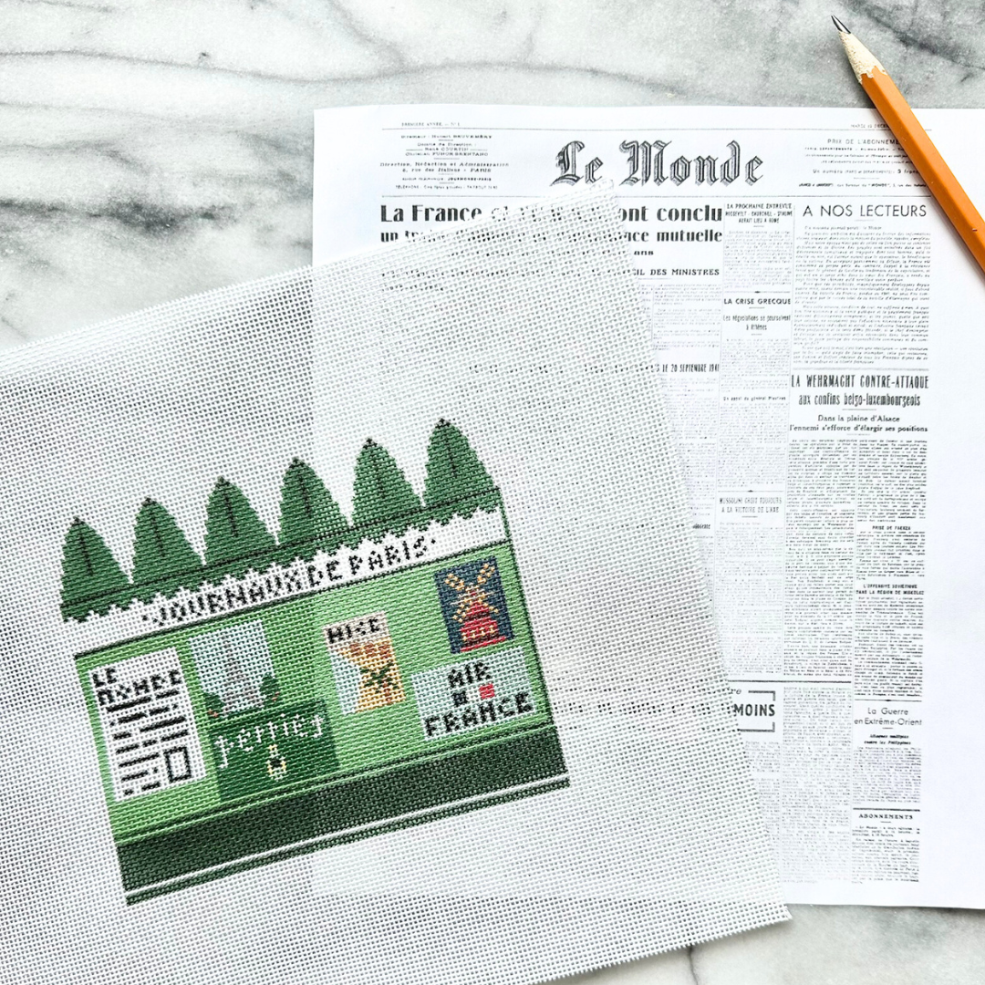 3D Journaux de Paris Needlepoint Canvas