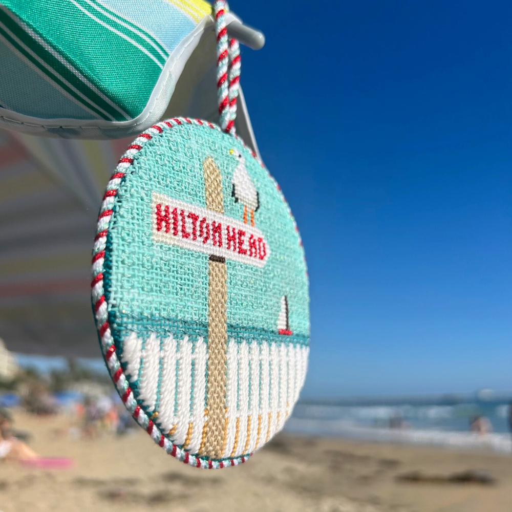 Beach Sign Needlepoint Canvas