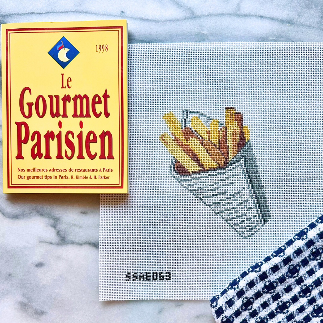 Frites in Newspaper 18 Mesh Needlepoint Canvas
