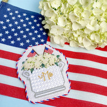 Load image into Gallery viewer, Patriotic Floral Arrangement Needlepoint Canvas
