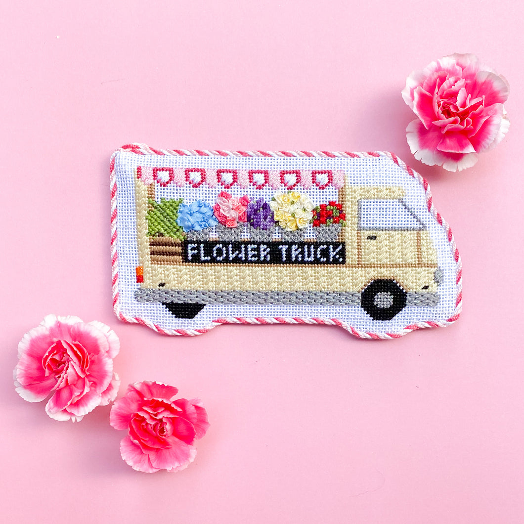 Flower Truck Needlepoint Canvas