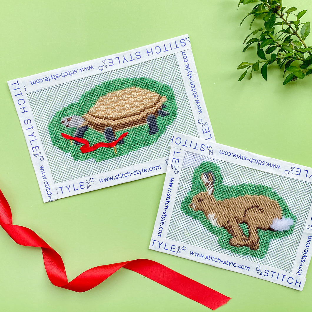 Fairy Tales and Fables: The Tortoise and Hare Needlepoint Canvas