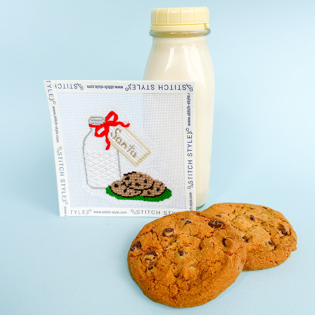 Milk and Cookies for Santa Needlepoint Canvas