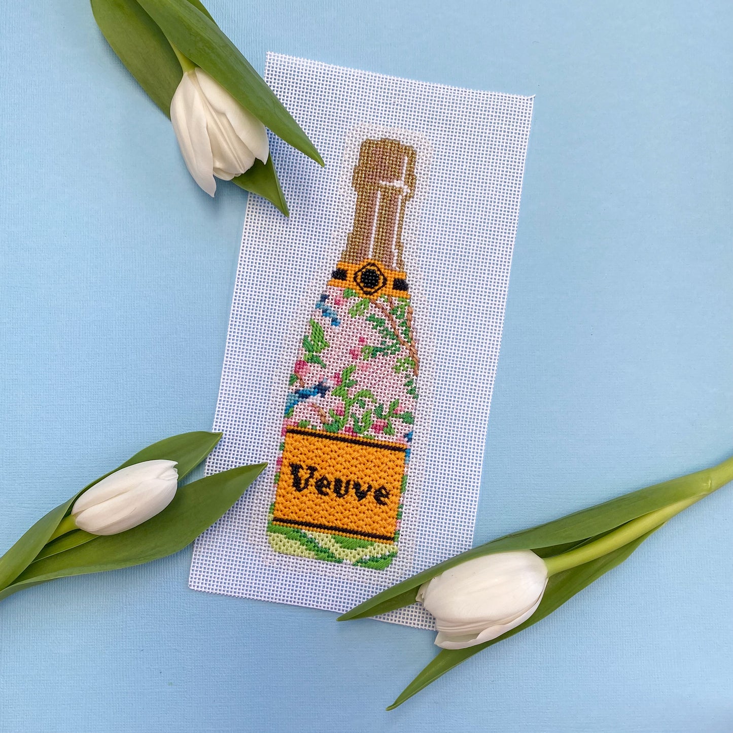 Stitch Guide for Cate La Vie Chinoiserie Floral Champagne Bottle