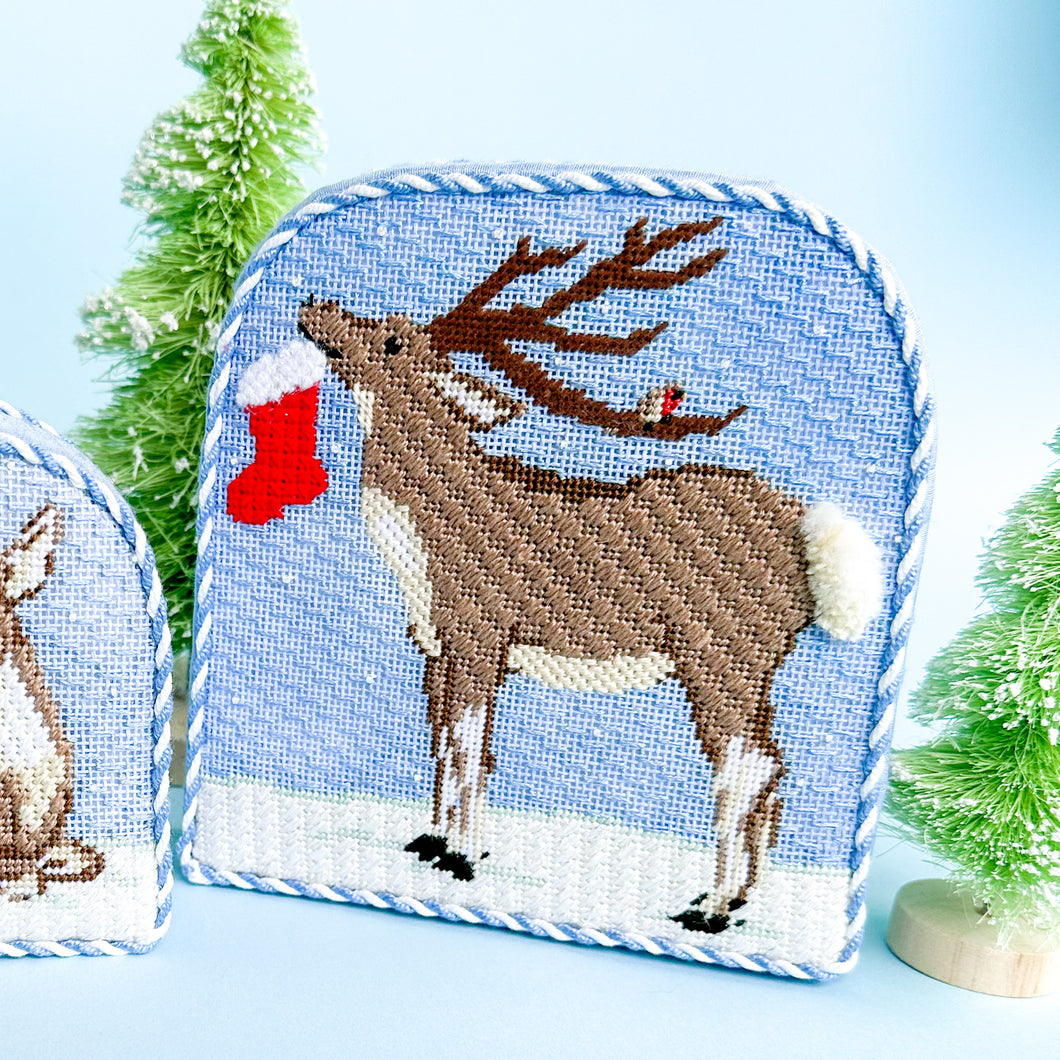 Christmas Forest Needlepoint Collection: Reindeer with Stocking