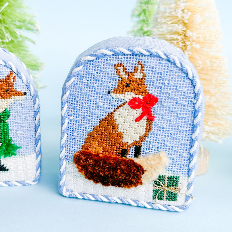 Christmas Forest Needlepoint Collection: Girl Fox with Bow