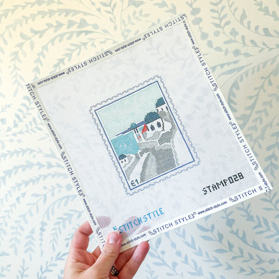 Santorini 18 Mesh Travel Stamp Needlepoint Canvas