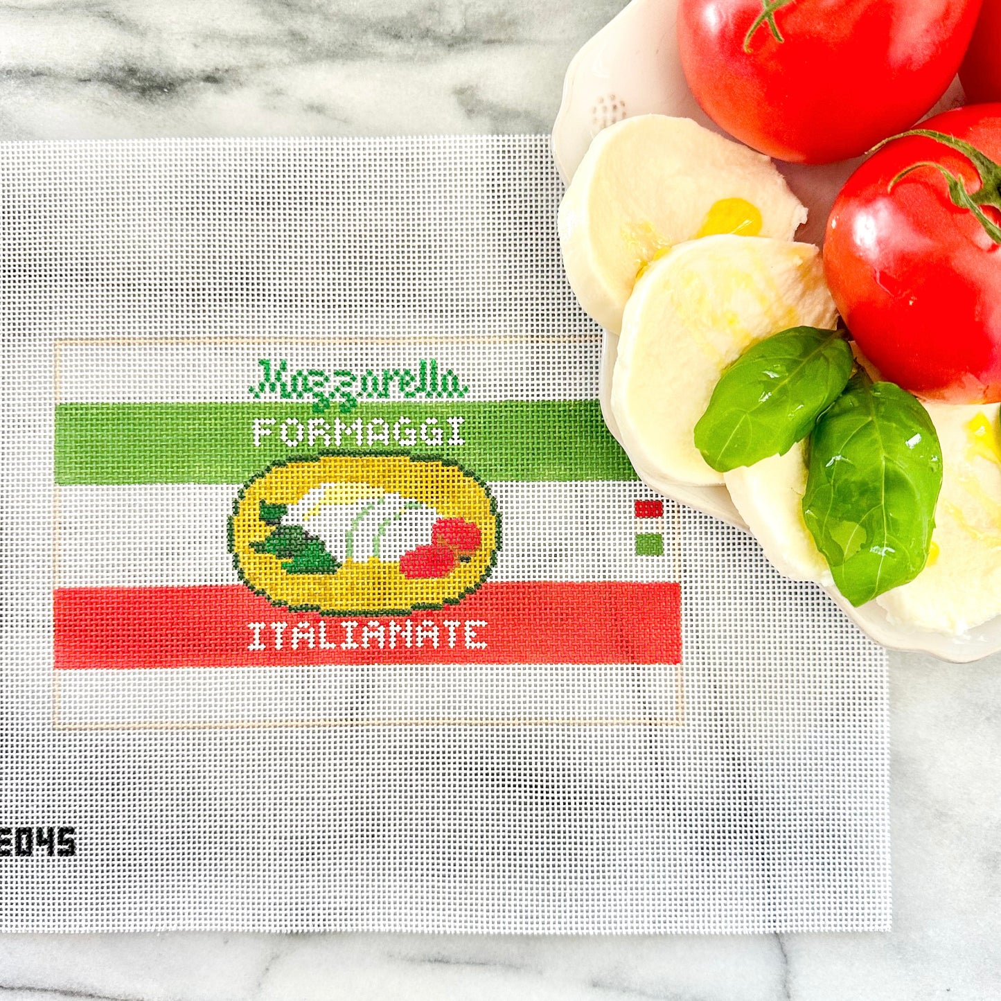 3D Mozzarella Needlepoint Canvas