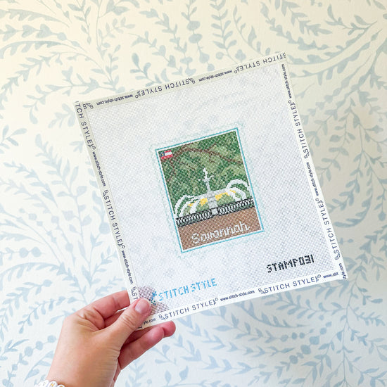 Savannah 18 Mesh Travel Stamp Needlepoint Canvas
