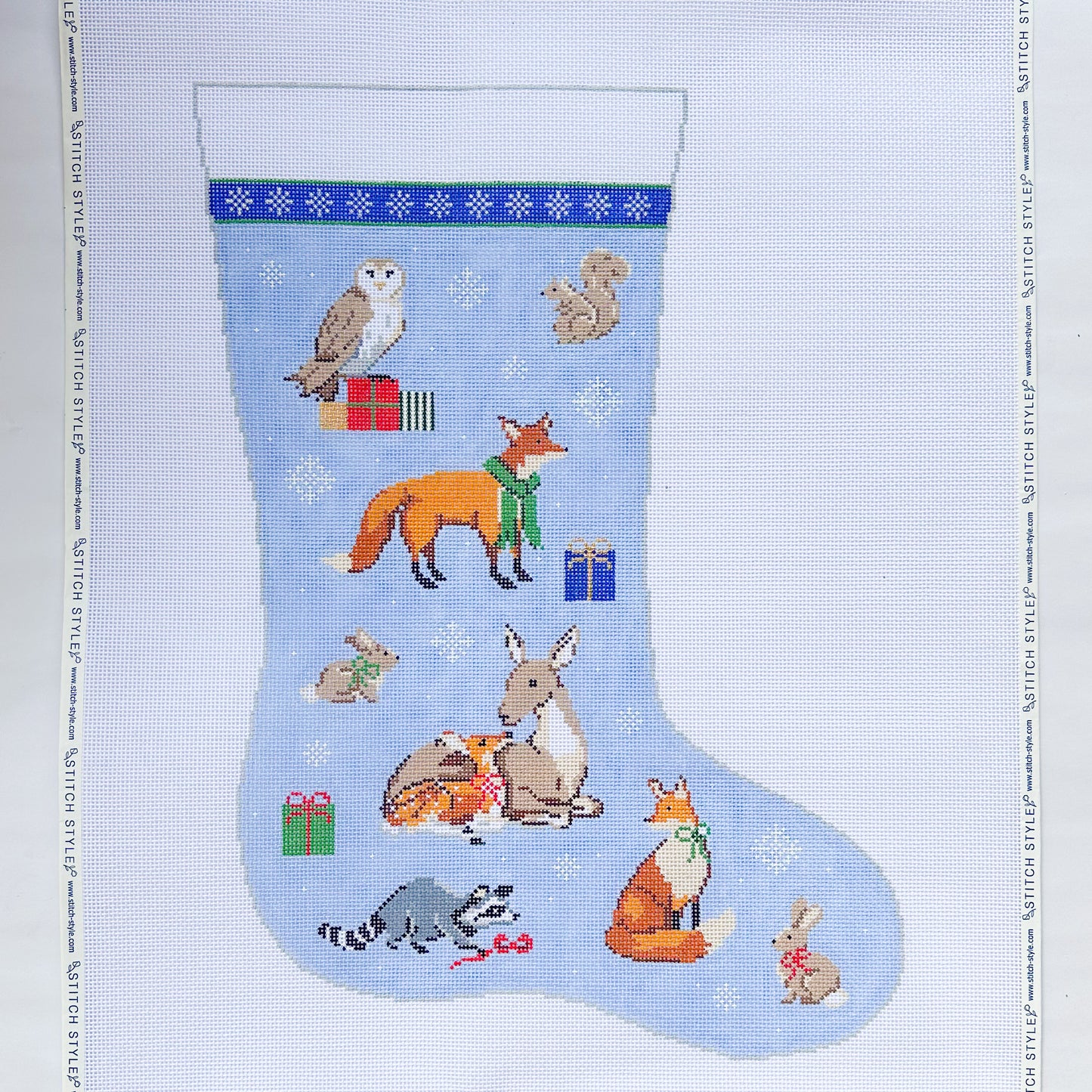 Christmas Forest Stocking Needlepoint Canvas