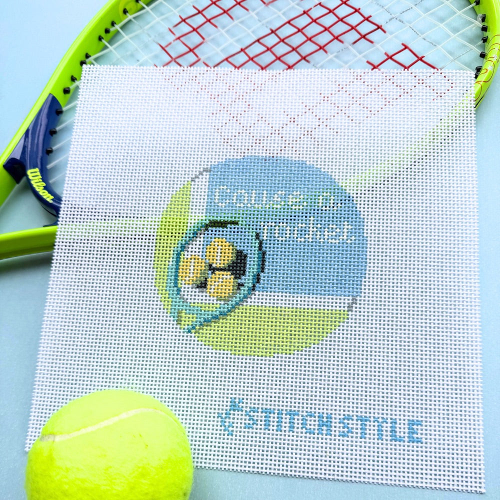 Cause a Racket 13 Mesh Needlepoint Canvas