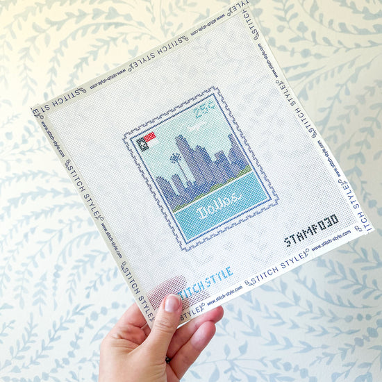 Dallas 18 Mesh Travel Stamp Needlepoint Canvas