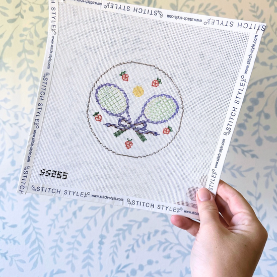 Wimbledon Tennis Racquet Needlepoint Canvas