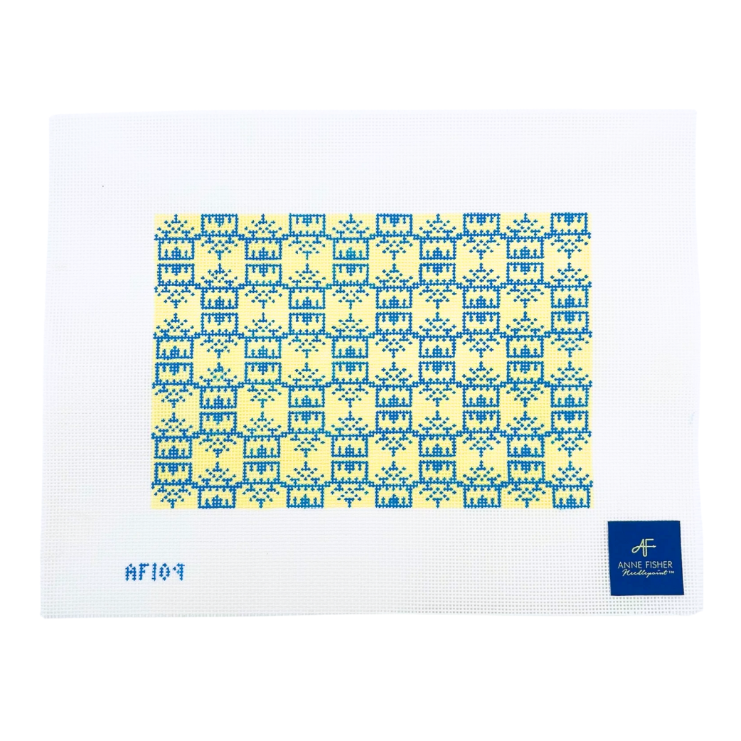 Pagoda Print Clutch Needlepoint Canvas