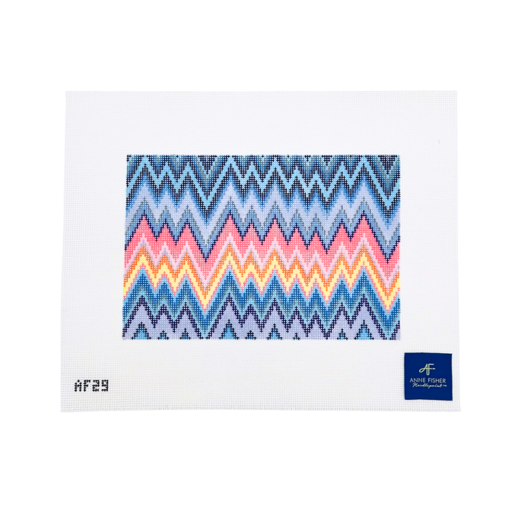 ZigZag Clutch 14 mesh Needlepoint Clutch