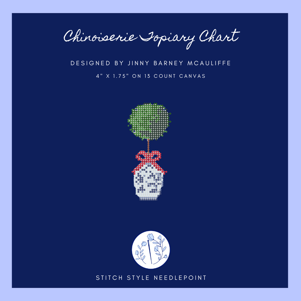 Chinoiserie Topiary Needlepoint Chart – Stitch Style Needlepoint