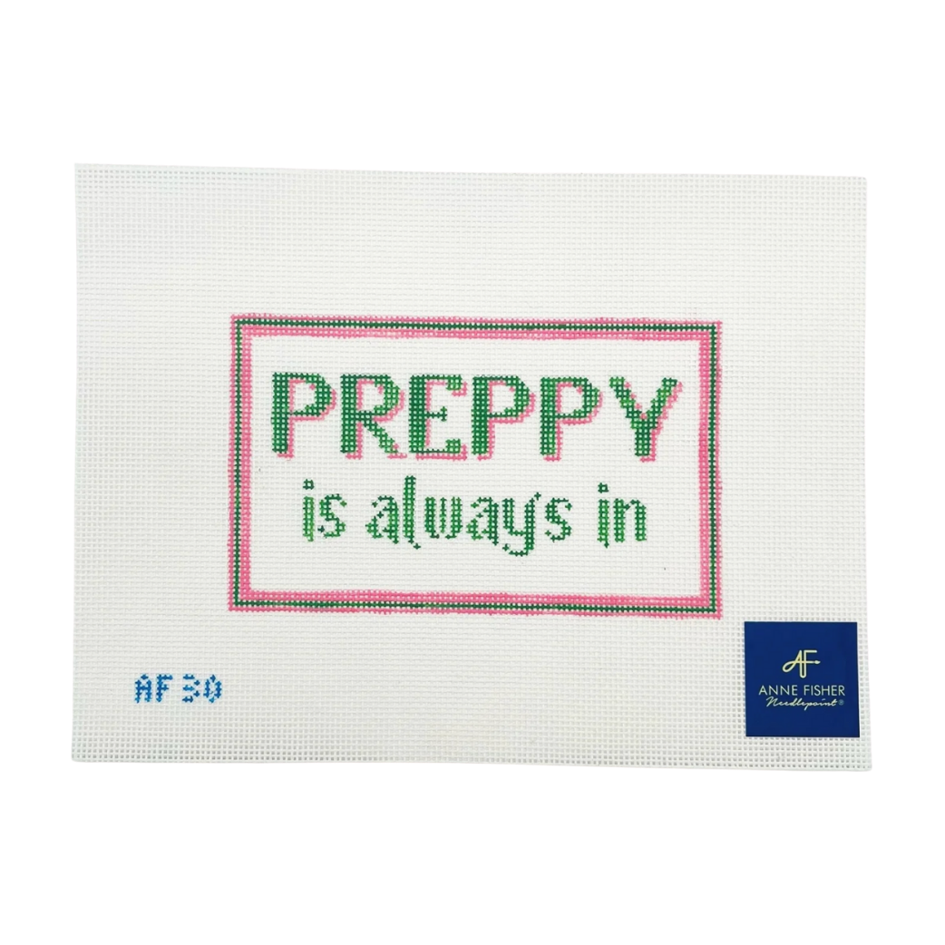 Preppy Is Always In 13 mesh Needlepoint Canvas