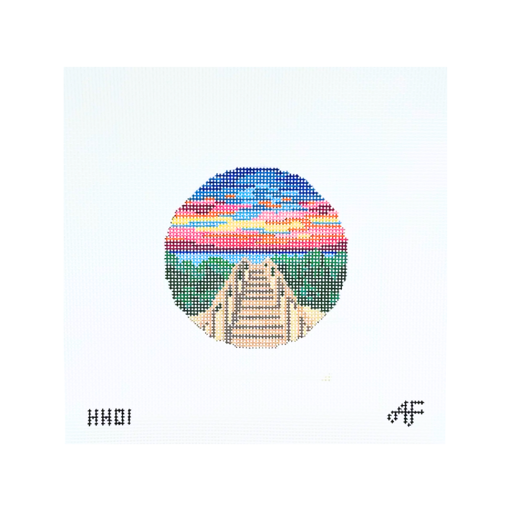 Beach Walkway 13 mesh Needlepoint Canvas