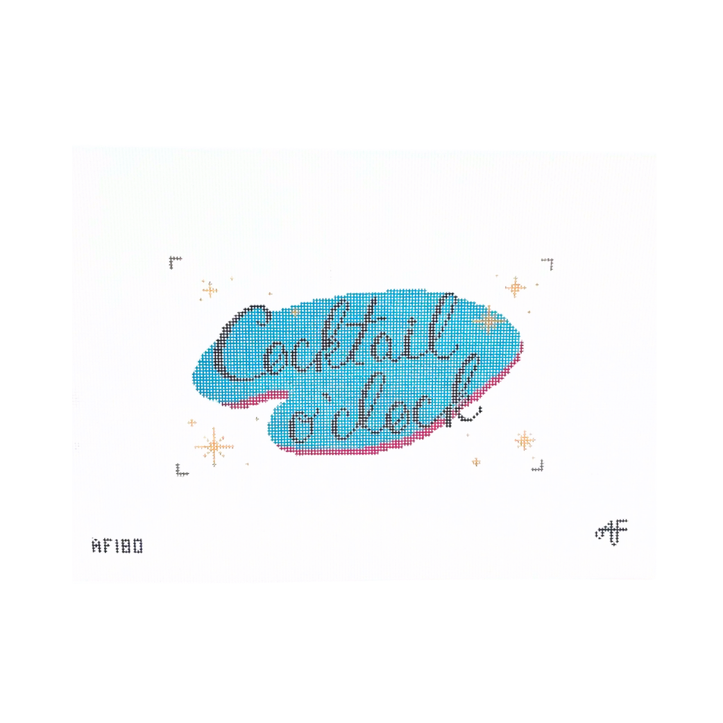 Cocktail O'Clock 18 mesh Needlepoint Canvas