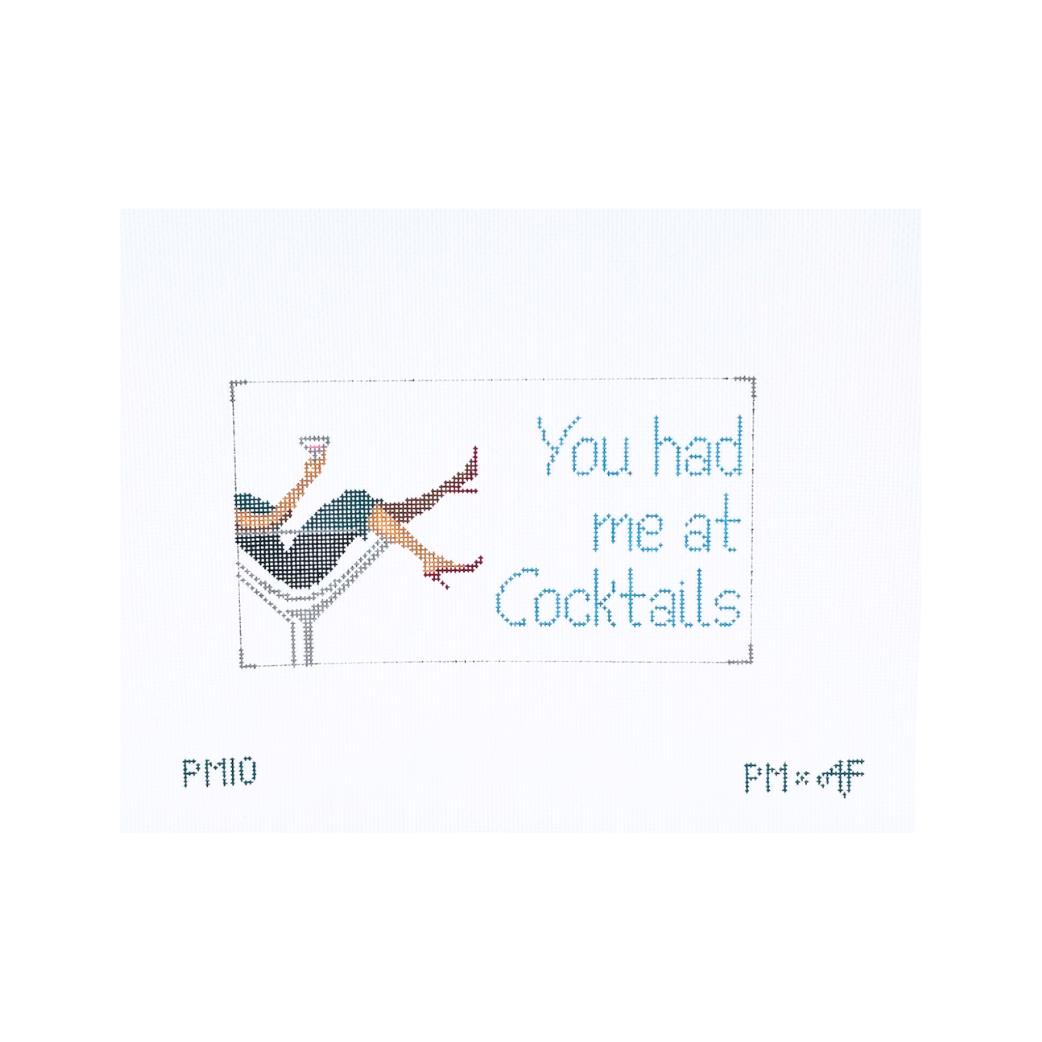 You had me at Cocktails Needlepoint Canvas