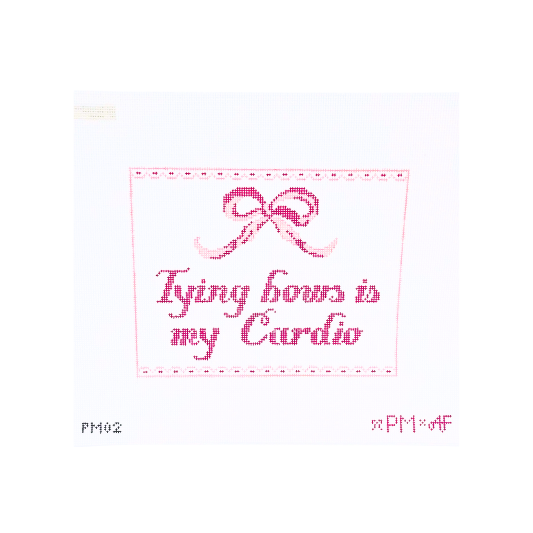 Tying Bows Is my Cardio Needlepoint Canvas