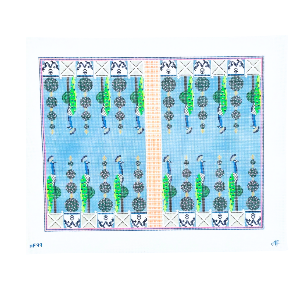 Peacock Backgammon Board 14 mesh Needlepoint Canvas