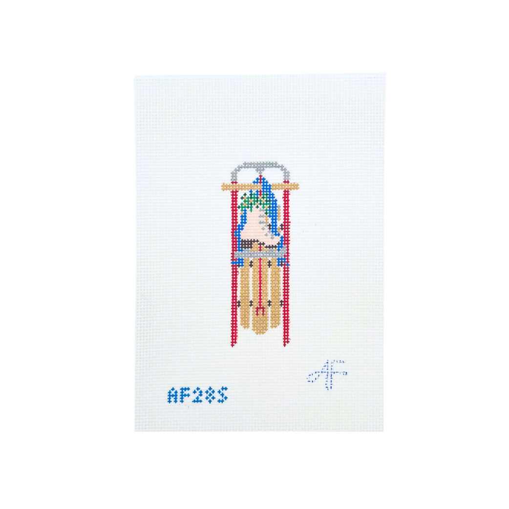 Sled with Skate Needlepoint Canvas