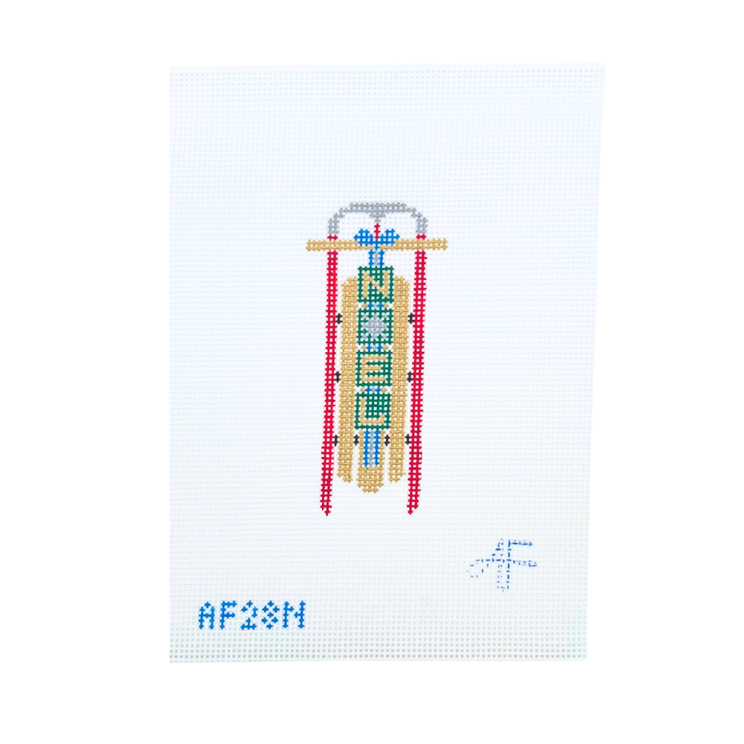 Sled with Noel Needlepoint Canvas