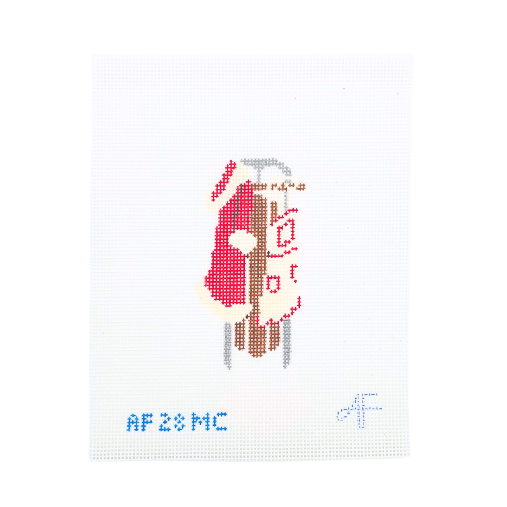 Mrs Claus Sled Needlepoint Canvas
