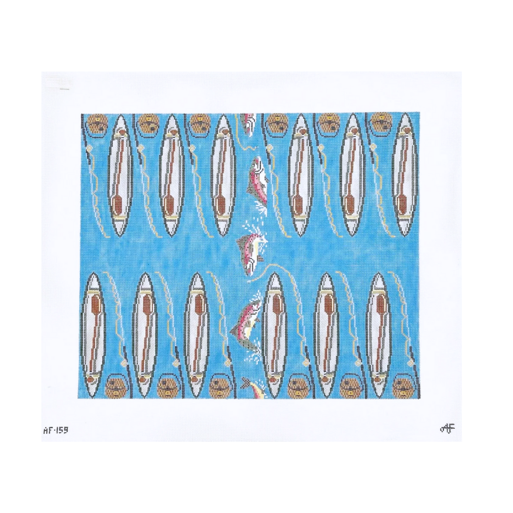 Canoe Backgammon Board 14 mesh Needlepoint Canvas
