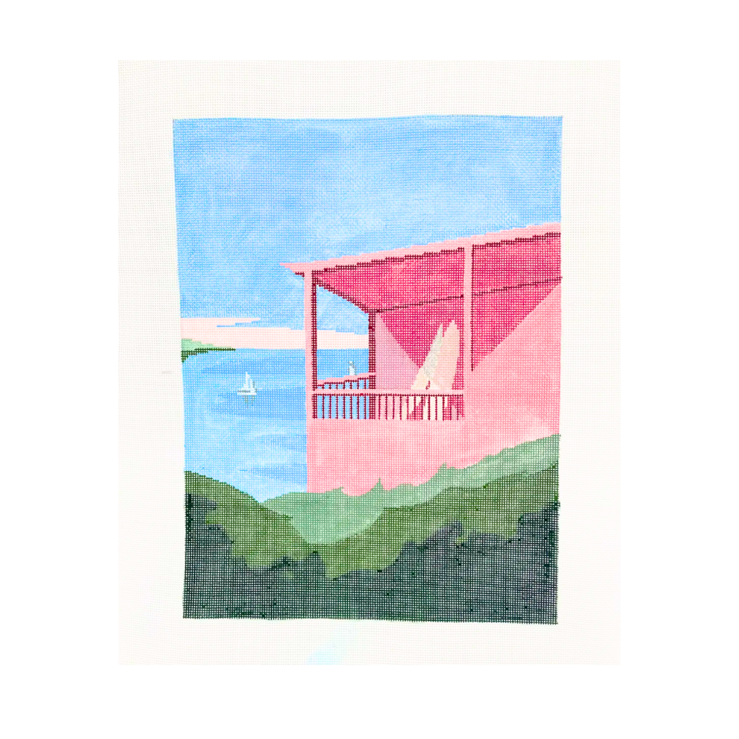Surfer Hut Needlepoint Canvas